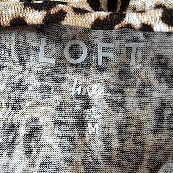 LOFT XXS Leopard Lightweight Linen Top - Picture 7 of 8